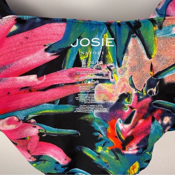 NWT Natori Josie Solstice Azalea Athletic Cami Crop Top Pink Blue Multi Size XL - Picture 7 of 12